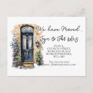 Cartão Postal De Anúncio cartão de mudança de endereço desenhado à mão