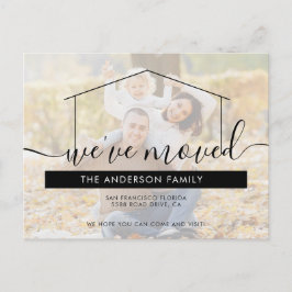 Cartão Postal De Anúncio Cartão de mudança moderno com foto da nova casa