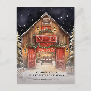 Cartão Postal De Anúncio Cartão de Natal Russo Red Barn Country Company