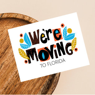 Cartão Postal De Anúncio Cartão de Posto de Novo Endereço com Letra Whimsic