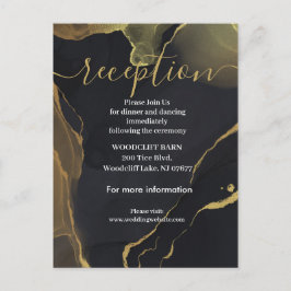 Cartão Postal De Anúncio cartão de recepção de mármore preto e Dourado