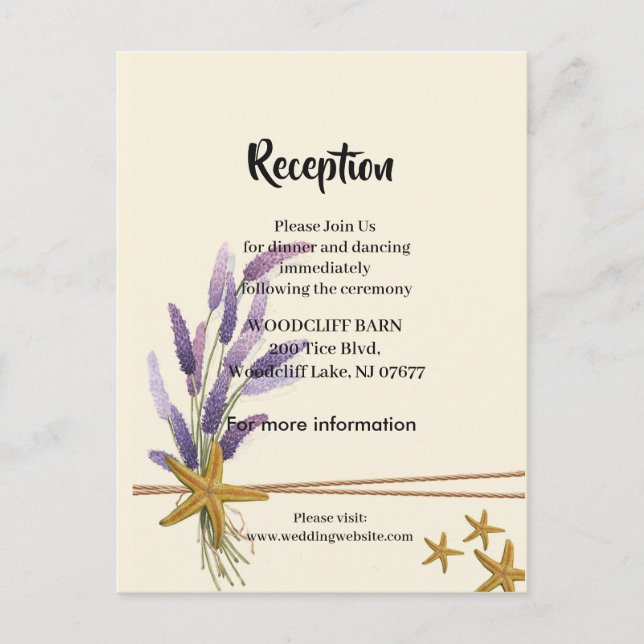 Cartão Postal De Anúncio Cartão de recepção simples e bonito (Frente)