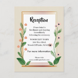 Cartão Postal De Anúncio Cartão de recepção sofisticado e clássico