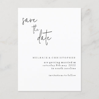 Cartão Postal De Anúncio Cartão de Reserva de Data