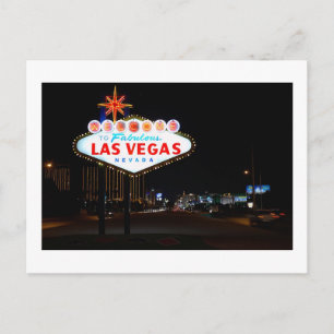 Cartão Postal De Anúncio Cartão de Salvamento de Data de Las Vegas à Noite