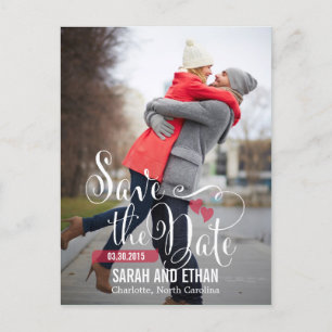 Cartão Postal De Anúncio Cartão de Salvar a Data de Pedido Encantador