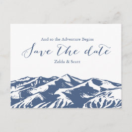 Cartão Postal De Anúncio Cartão de Salve a Data de Casamento Elegante na Mo