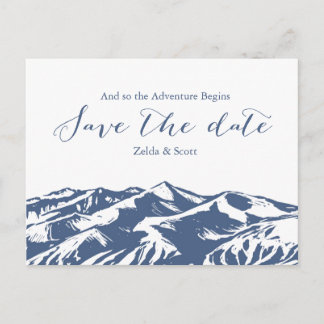 Cartão Postal De Anúncio Cartão de Salve a Data de Casamento Elegante na Mo
