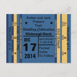 Cartão Postal De Anúncio Cartão de Salve a Data Ticket To Fun