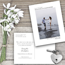 Cartão Postal De Anúncio Cartão de Save the Date de Casamento Minimalista B