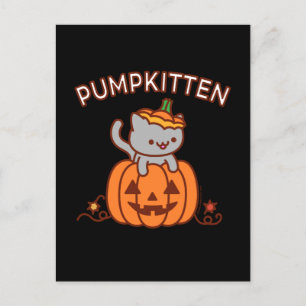 Cartão Postal De Anúncio Cartão do Dia das Bruxas: Gato de PUMPKITTEN