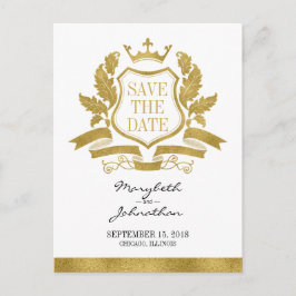 Cartão Postal De Anúncio Cartão-postal Clássico Save The Date com Crista de