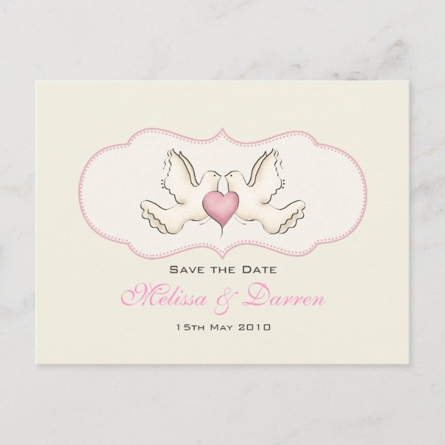 Cartão Postal De Anúncio Cartão-postal das Doves de Amor (Frente)