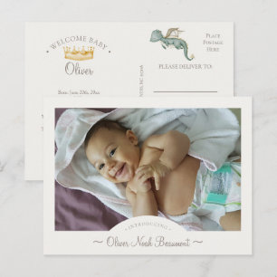 Cartão Postal De Anúncio Cartão-postal de aviso de nascimento de foto de Bo