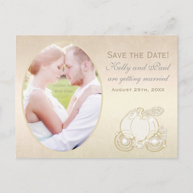 Cartão Postal De Anúncio Cartão-postal de data de casamento da Carruagem Ci (Frente)