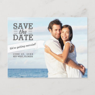 Cartão Postal De Anúncio Cartão-postal de foto de casamento do Banner moder