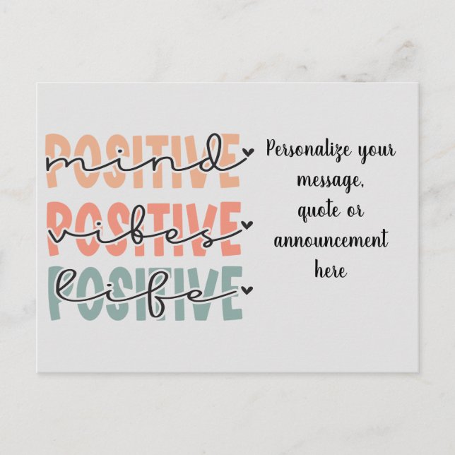Cartão Postal De Anúncio Cartão-postal de lançamento da Mente Positiva Vibe (Frente)