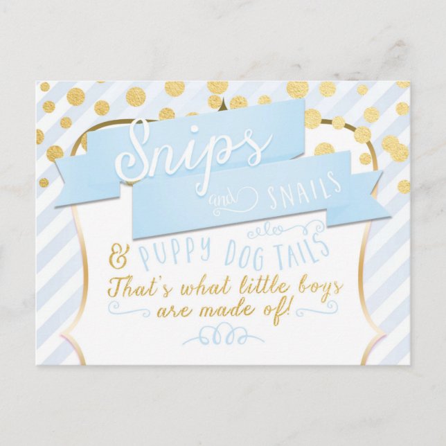 Cartão Postal De Anúncio Cartão-postal de lançamento dos Snips & Snails Boy (Frente)