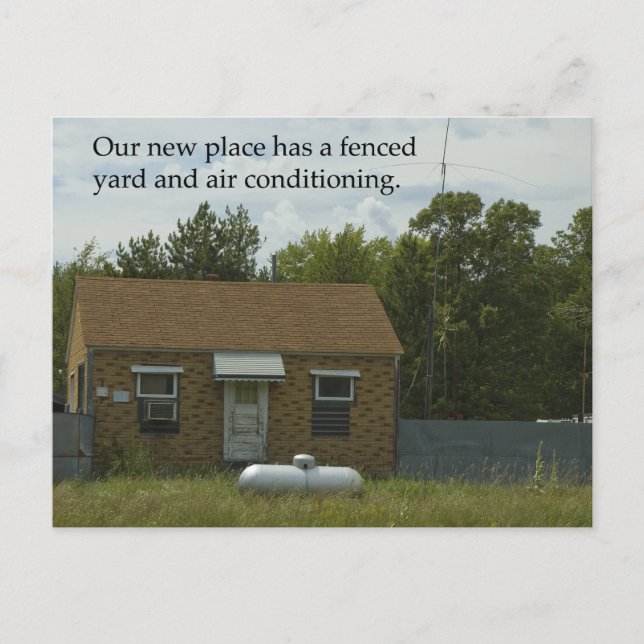 Cartão Postal De Anúncio Cartão-postal de mudança de endereço: placa vedada (Frente)