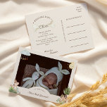Cartão Postal De Anúncio Cartão-postal de nascimento de Foto Boho Dinosaur<br><div class="desc">Este design de anúncio de nascimento de um dinossauro boho é uma encantadora fusão de encanto boêmico e maravilha pré-histórica. Esta design traz uma reviravolta divertida ao chá de fraldas tradicional, apresentando uma paleta inspirada pelas matizes da natureza e adorada com ilustrações adoráveis de dinossauros. De convites encantadores a configurações...</div>