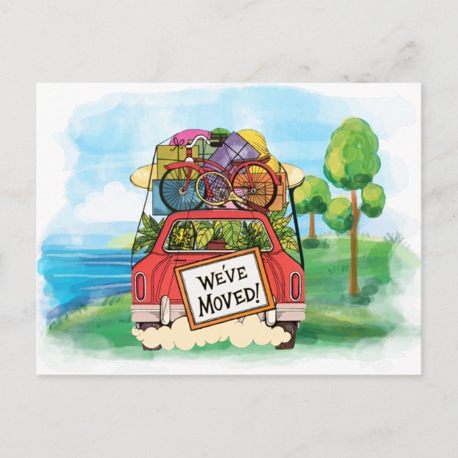 Cartão Postal De Anúncio Cartão-postal de novo endereço (Frente)