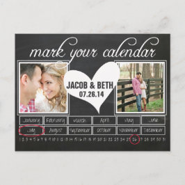 Cartão Postal De Anúncio Cartão-postal do Calendário de Chalkboard para sal