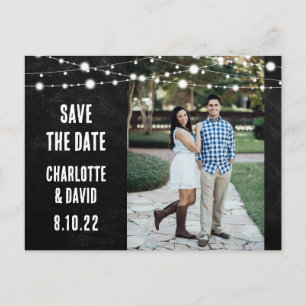 Cartão Postal De Anúncio Cartão-postal do Casamento Chalkboard Salvar a Da
