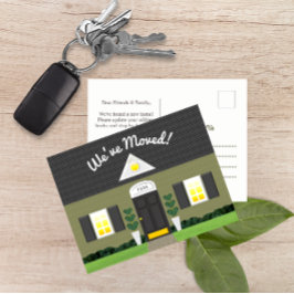 Cartão Postal De Anúncio Cartão-postal do novo endereço Cinza House Facade