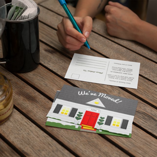 Cartão Postal De Anúncio Cartão-postal do novo endereço House Facade (Criador carregado)