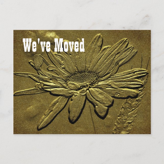 Cartão Postal De Anúncio Cartão-postal Floral de Nova Morada Esculpida (Frente)