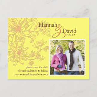 Cartão Postal De Anúncio Cartão-postal Floral Salvar a Data