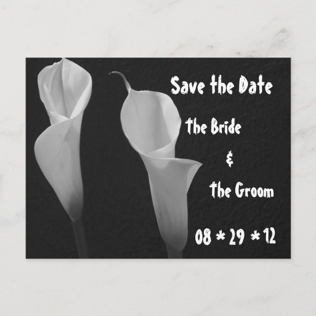 Cartão Postal De Anúncio Cartão-postal Flores Preto e Branco (Frente)