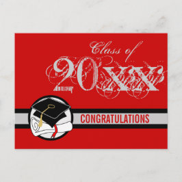 Cartão Postal De Anúncio Cartão-postal para parabéns Diploma Red 1