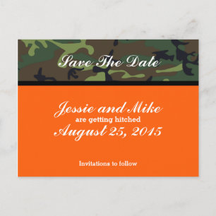 Cartão Postal De Anúncio Cartões-postais Camo Save The Date