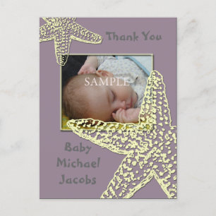 Cartão Postal De Anúncio Cartões-postais de agradecimento para Baby Shower