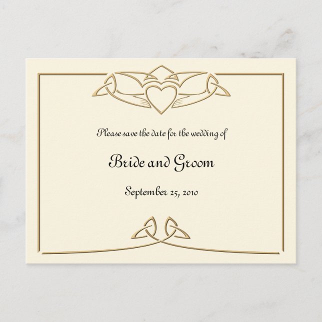 Cartão Postal De Anúncio Cartões-postais de Claddagh Celta para salvar a da (Frente)