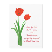 Cartões-postais de Salve a data, Tulipas Vermelhas