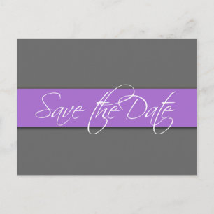 Cartão Postal De Anúncio Cartões-postais de Save the Date de Lavanda Cinza