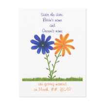 Cartões-postais para salvar a data com flores lara