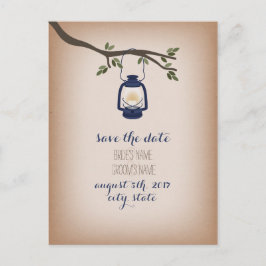 Cartão Postal De Anúncio Cartolina Azul Camping Lanterna Azul Inspirou Data