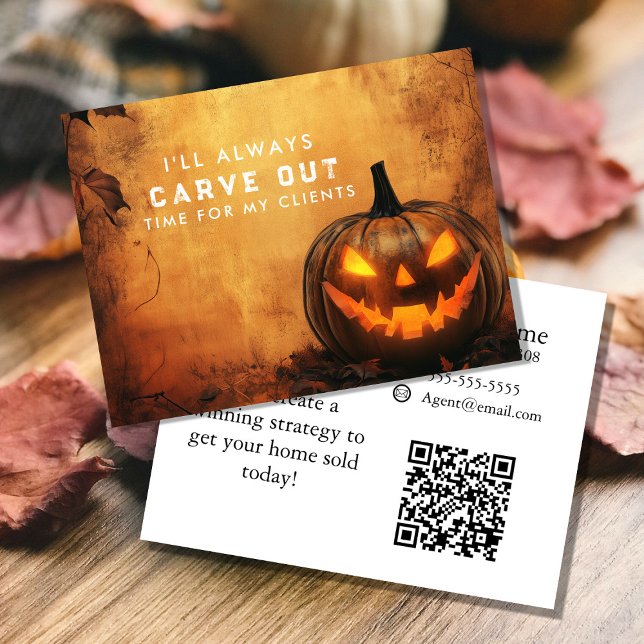 Cartão Postal De Anúncio Carve Out Time Pumpkin Referral Program (Criador carregado)