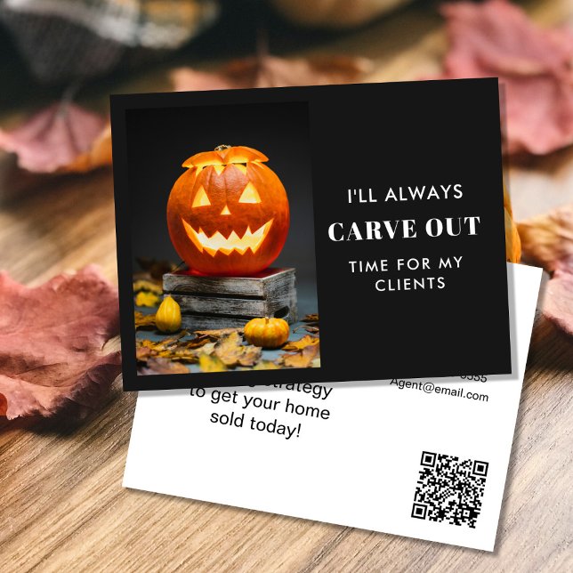 Cartão Postal De Anúncio Carve Out Time Pumpkin Referral Program (Criador carregado)