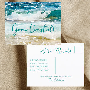 Cartão Postal De Anúncio Casa à Beira-Mar Nova Onda na Praia Aquarela