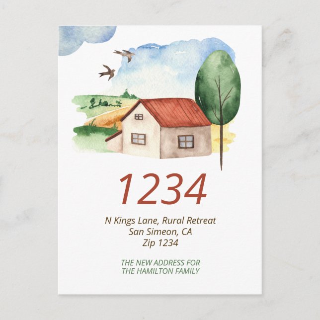 Cartão Postal De Anúncio Casa de Campo Nós Mudamos de Casa (Frente)