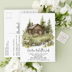 Cartão Postal De Anúncio Casa Rustica em Watercolor de Neck Of the Woods