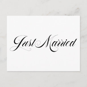 Cartão Postal De Anúncio Casados com Elegância e Caligrafia Negrita