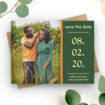 Casal Africano Laranja e Verde Save The Date