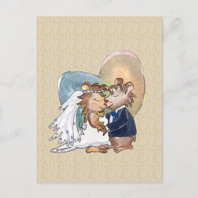 Cartão Postal De Anúncio Casal de dança de casamento (Frente)