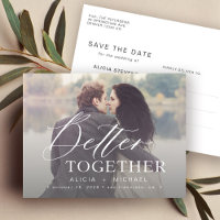 Casal junto foto de casamento save the date