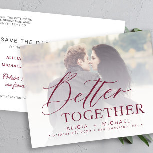 Cartão Postal De Anúncio Casal junto foto de casamento save the date